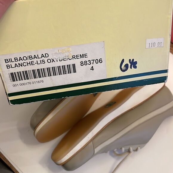 PARABOOT GREY AND CREAM WITH BROWN ACCENTS LEATHER OXFORDS.   NEW - Picture 6 of 7